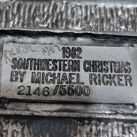 Vintage Pewter Plate Michael Ricker Southwestern Christmas 1982 - Picture 11 of 13